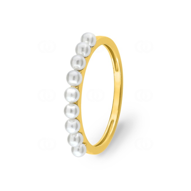 Damenring 750/18 K Gelbgold mit Süsswasserzuchtperlen Ø 2.5mm - 1.7156.P0