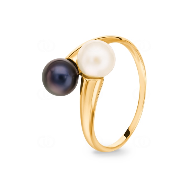 Ring 750/18 K Yellow Gold with Freshwater Pearls Toi & Moi - 1649.1P