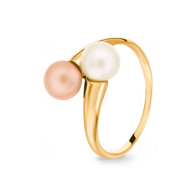 Ring 750/18 K Yellow Gold with Freshwater Pearls Toi & Moi - 1649.2P