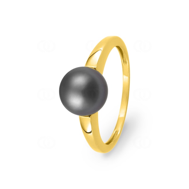 Ring 750/18 K Yellow Gold with Tahitian Pearl 8mm - 08IN44JN5