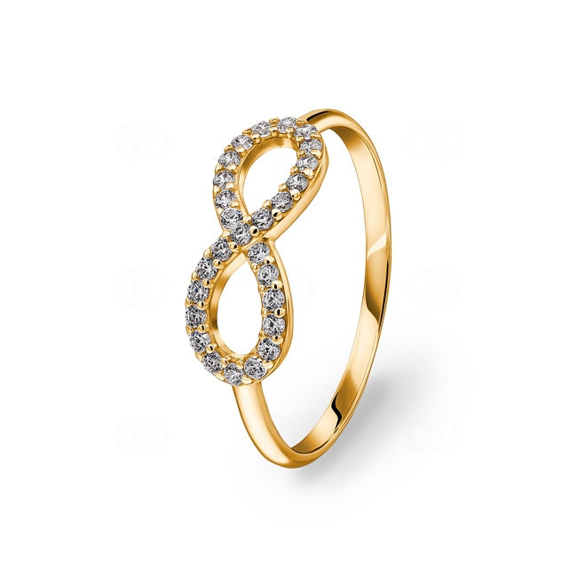 Ring 750/18 K Yellow Gold Infinity with Cubic Zirconia - 1.3066.Z0