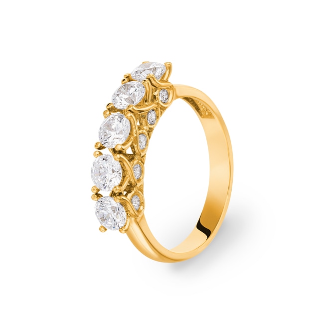 RW5098-01 | Ring 750/18 K Yellow Gold with Cubic Zirconia Ø 54