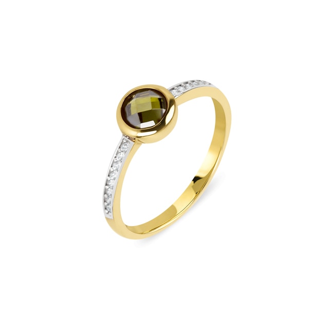 Ring 750/18 K Yellow Gold with Cubic Zirconia, Ø 58 Ring 750/18 K Yellow Gold with Cubic Zirconia, Ø 58 - RI12008