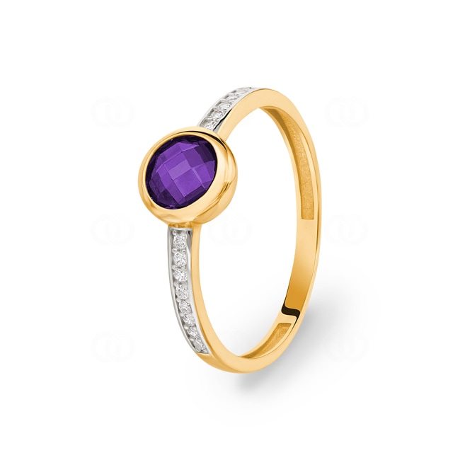 Bague or jaune 750/18 ct avec zircones Ø 58 Bague or jaune 750/18 ct avec zircones Ø 58 - RI12011