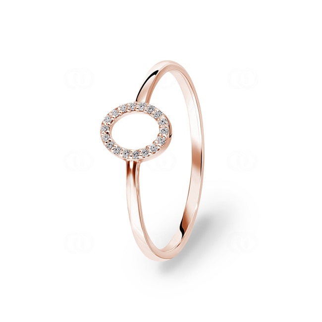 Ring 750/18 K Rose Gold with Diamonds 0.04 ct H/si - RO14RG