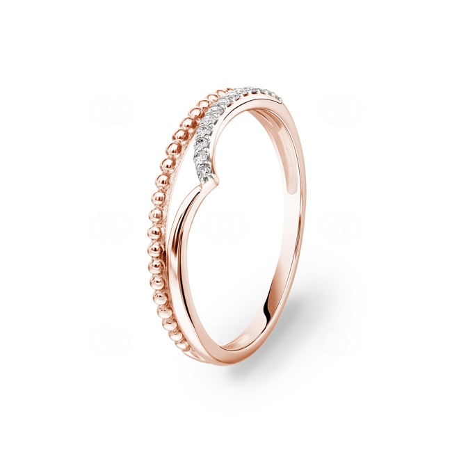 Bague or rosé 750/18 ct avec diamants 0.07 ct H/si - RI-73160-RG