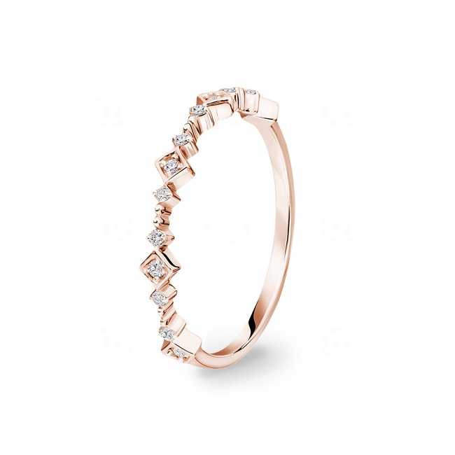 Bague or rosé 750/18 ct avec diamants 0.07ct H/si - RO24RG