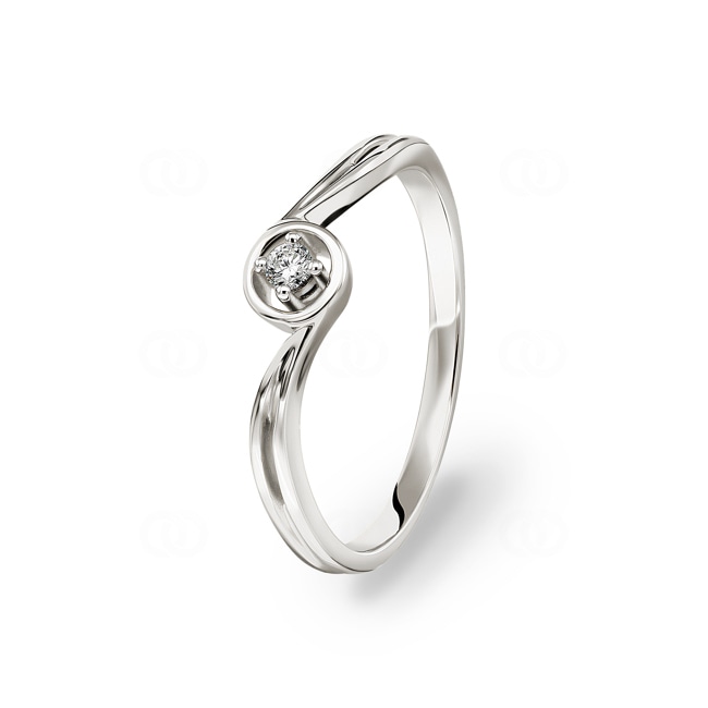 Ring 750/18 K White Gold with Diamond 0.04 ct H/si - RI-38007-WG