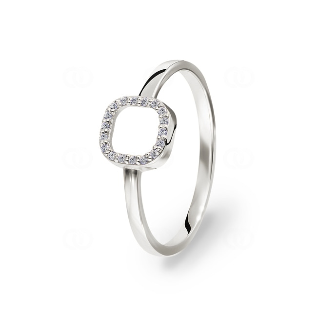 Ring 750/18 K White Gold with Diamonds 0.04 ct H/si Ring 750/18 K White Gold with Diamonds 0.04 ct H/si - RO7WG