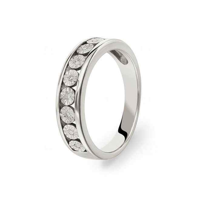 Bague or gris 750/18 ct avec diamants 0.05 ct H/Si Ø 55 - PR11498-01-WG