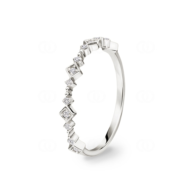 Bague or gris 750/18 ct avec diamants 0.07ct H/si - RO24WG
