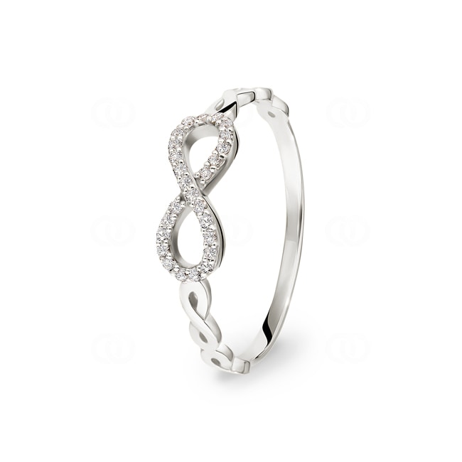 Bague or gris 750/18 ct Infinity avec diamants 0.11 ct H/si - RO30WG