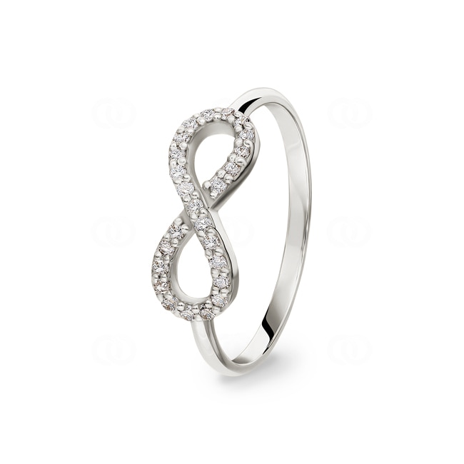 Ring 750/18 K White Gold Infinity with Diamonds 0.14 ct H/si - RO31WG