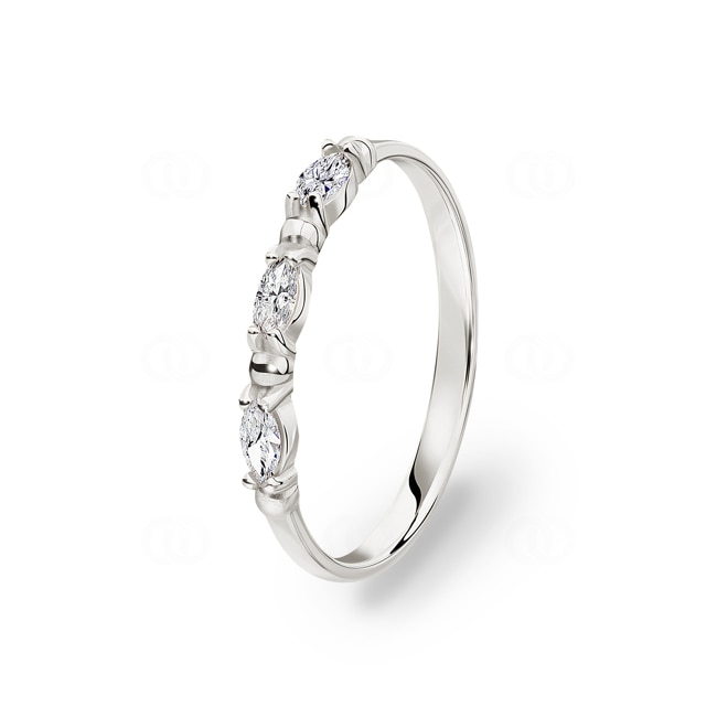 Bague or gris 750/18 ct avec diamants 0.17ct H/si - RO27WG