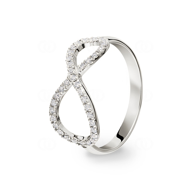 Damenring 750/18 K Weissgold Infinity mit Diamanten 0.18 ct H/si - RO6WG
