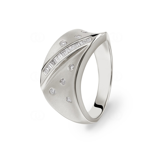Bague or gris 750/18 ct avec diamants 0.2 ct H/si Ø 56 - PR1342/01