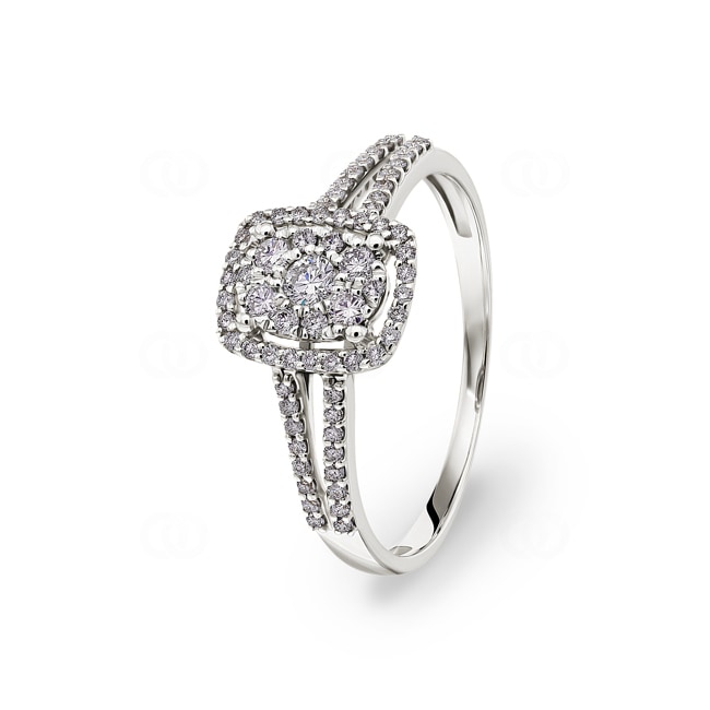 Ring 750/18 K White Gold with Diamonds 0.35 ct H/si - RI-55381-WG