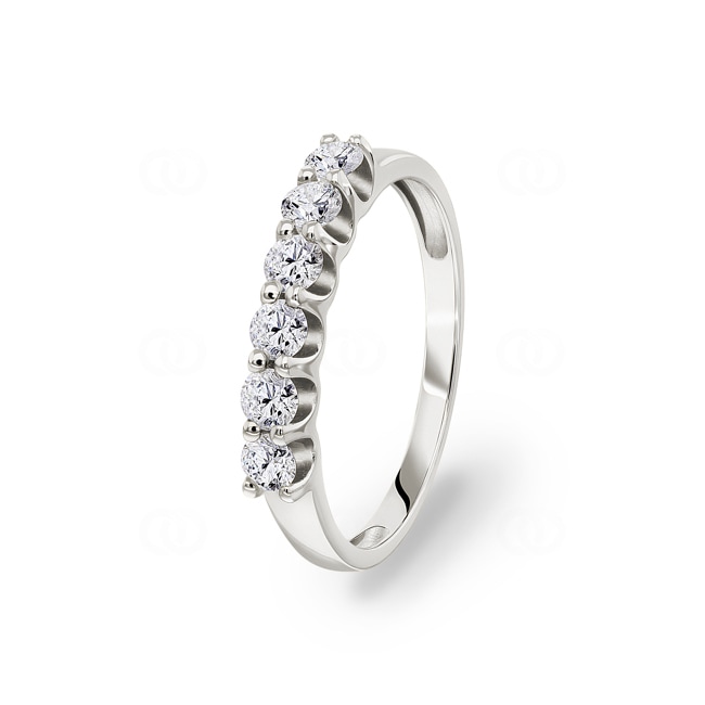 Damenring 750/18 K Weissgold mit Diamanten 0.50 ct H/si - RI-69319-WG