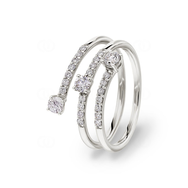 Bague or gris 750/18 ct avec diamants 0.50 ct H/si - RI-69574-WG