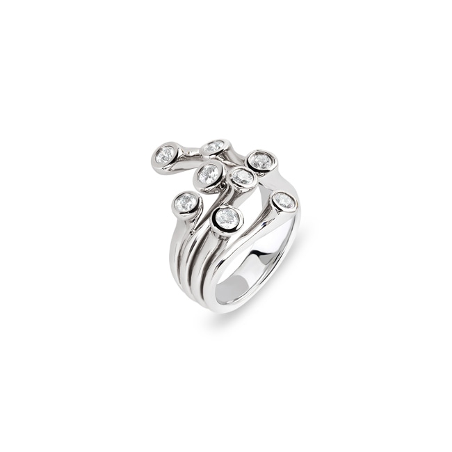 Ring 750/18 K White Gold with Diamonds 0.78 ct H/si, Ø 56 - PR7718/01