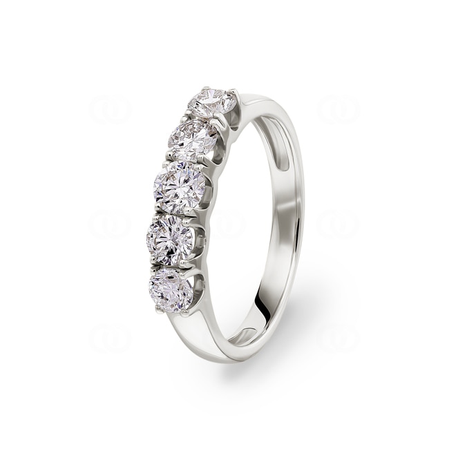 Damenring 750/18 K Weissgold mit Diamanten 1.00 ct H/si - RI-69614-WG