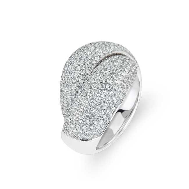 Ring 750/18 K White Gold with Diamonds 1.71 ct H/Si - PR10071-01-WG