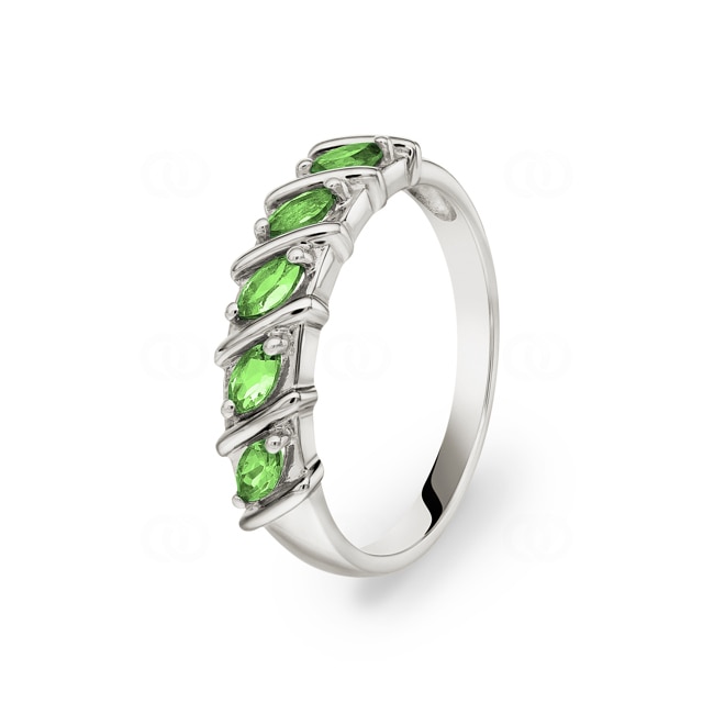 Bague or gris 750/18 ct avec péridots - PR6907-07-WG