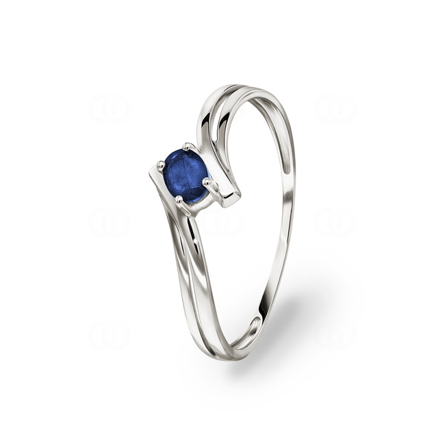 Bague or gris 750/18 ct avec saphir 0.226ct. - GK006GS