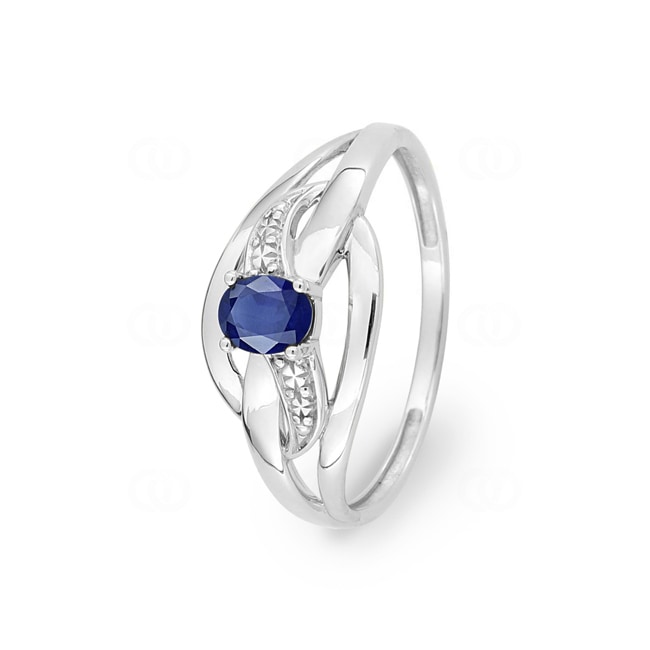 Damenring 750/18 K Weissgold mit Saphir - GH031GS
