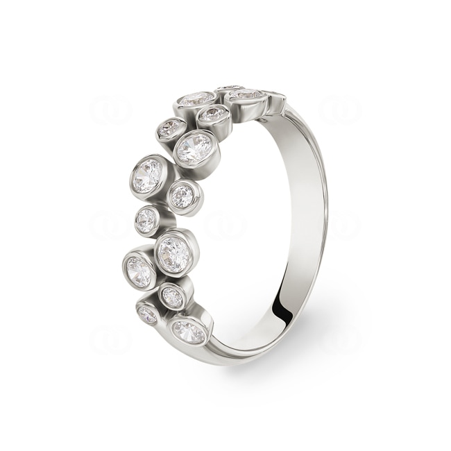 Damenring 750/18 K Weissgold mit Zirkonia Ø 54 - PR9293/1W