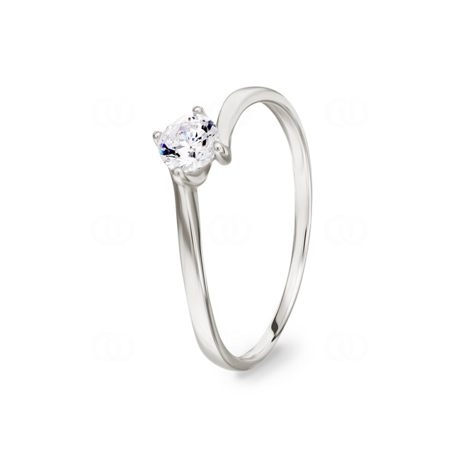 Ring 750/18 K White Gold with Cubic Zirconia 4 Prongs - 08SC94GZ