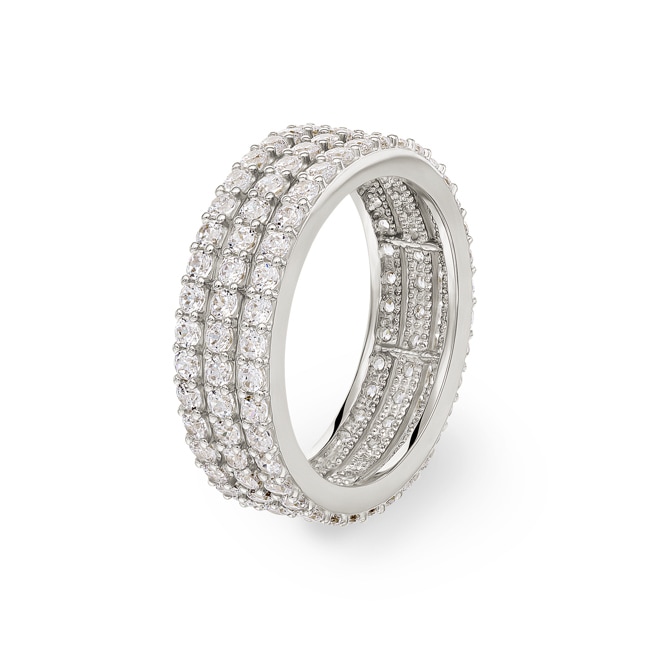 Damenring 750/18 K Weissgold mit Zirkonia - AR001WG