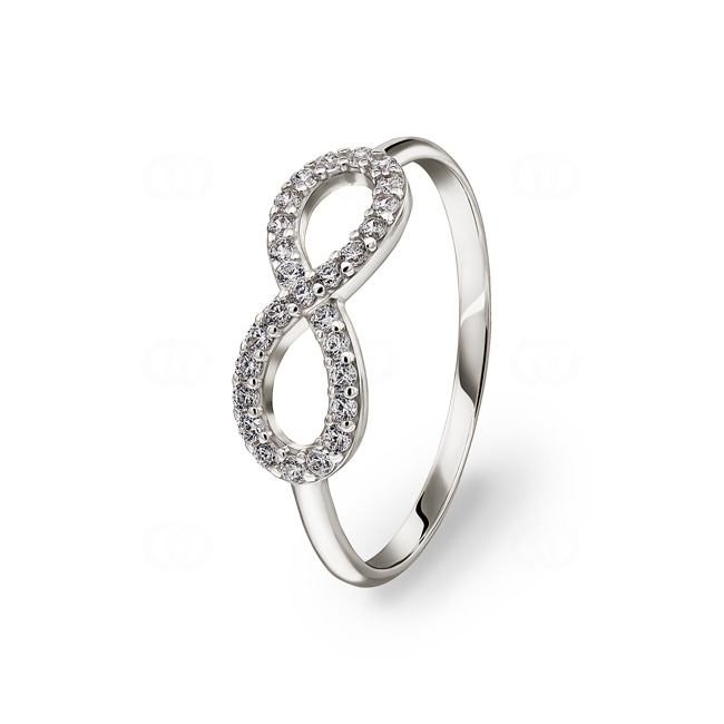 Ring 750/18 K White Gold Infinity with Cubic Zirconia - 1.3066.Z1