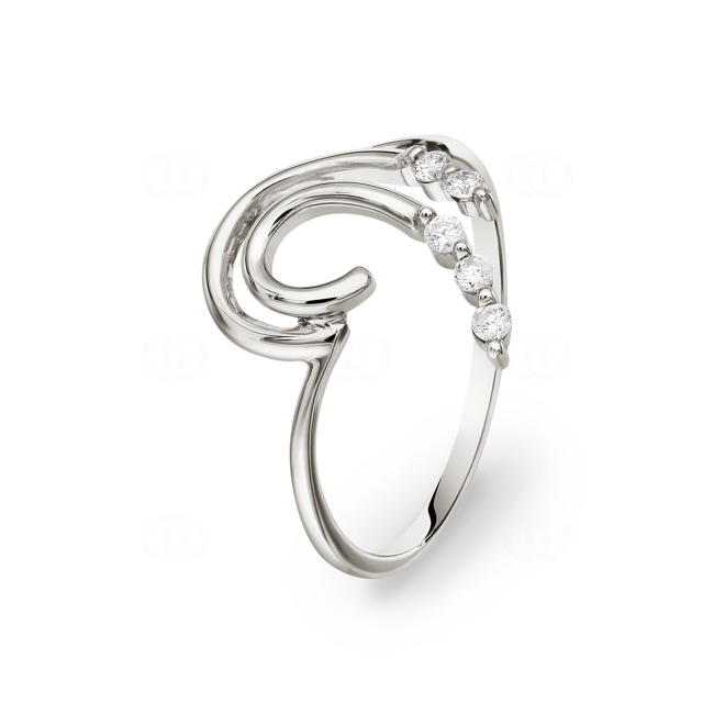 Damenring 750/18 K Weissgold mit Zirkonia Ø 54 - PR6209/1