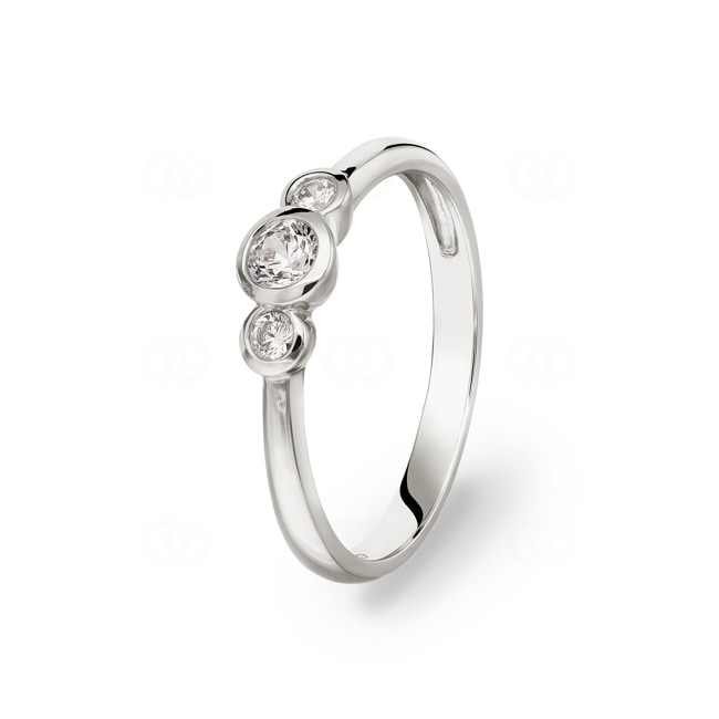 Damenring 750/18 K Weissgold mit Zirkonia Ø 54 - PR9069/1