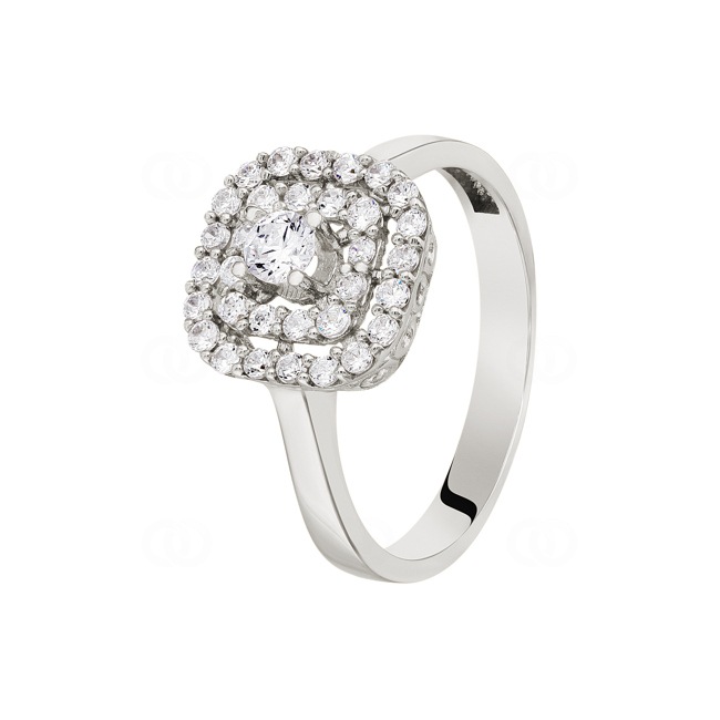 Damenring 750/18 K Weissgold mit Zirkonia Ø 54 - RR0541-02