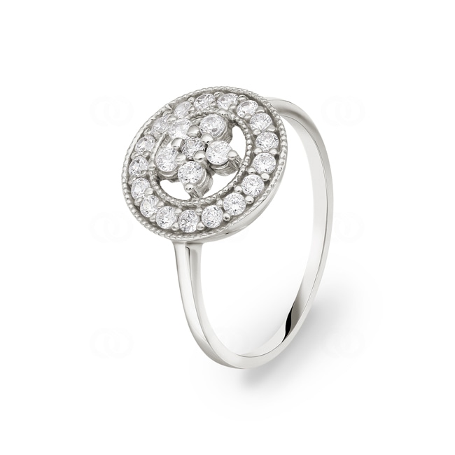 Ring 750/18 K Weissgold mit Zirkonia Ø 54 - RR1200-02