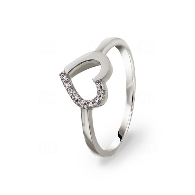 Bague or gris 750/18 ct avec zircones Ø 54 - RR1044-02