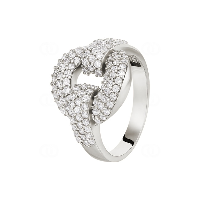 Damenring 750/18 K Weissgold mit Zirkonia Ø 54 - RR0981-02