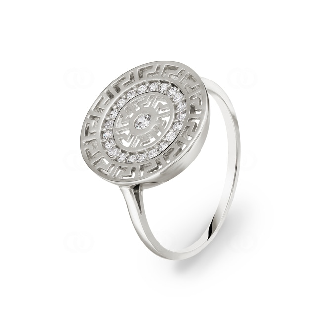 Damenring 750/18 K Weissgold mit Zirkonia Ø 54 - RR1201-02