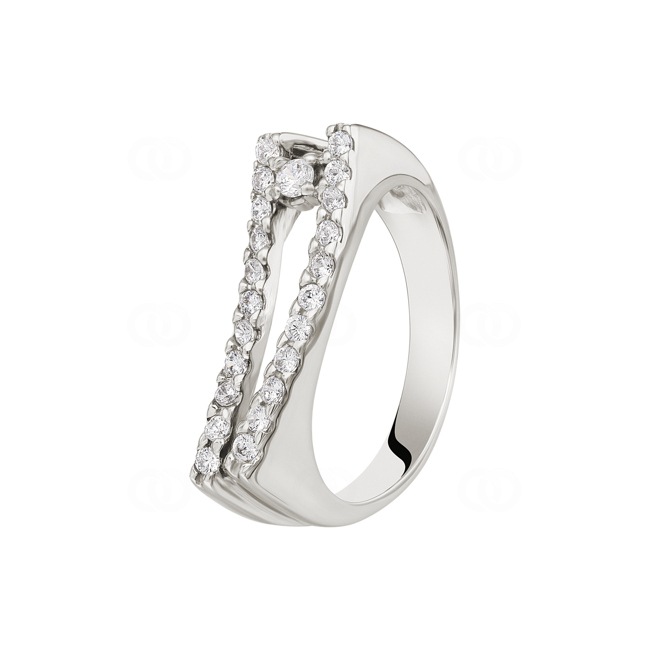Ring 750/18 K White Gold with Cubic Zirconia Ø 55 - R0111