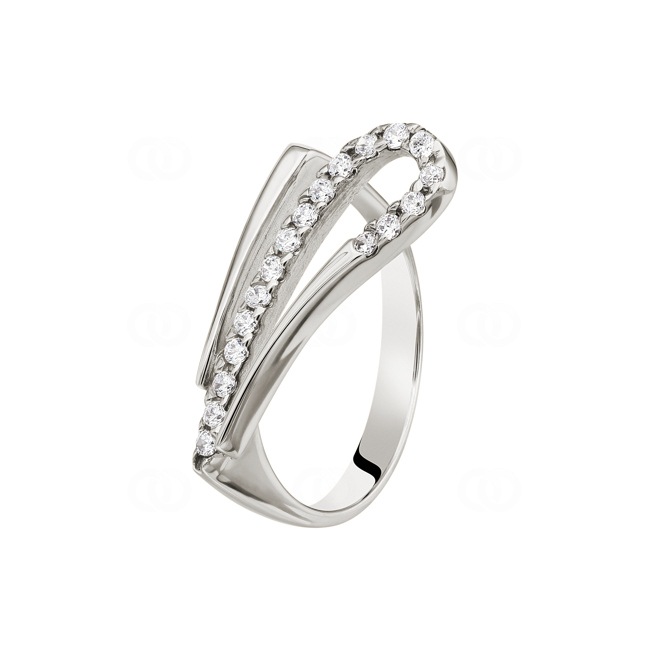 Ring 750/18 K White Gold with Cubic Zirconia Ø 55 - R0112