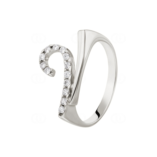 Damenring 750/18 K Weissgold mit Zirkonia Ø 55 - R0115