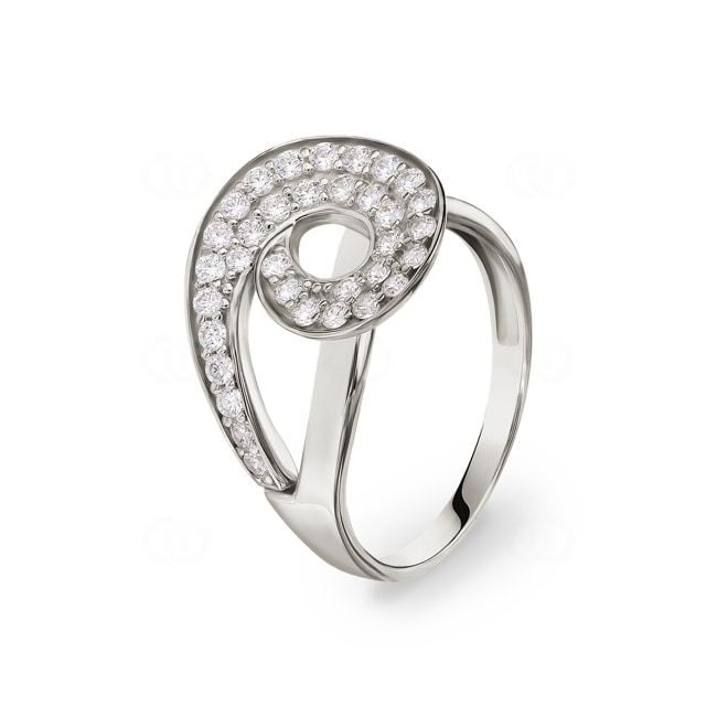 Damenring 750/18 K Weissgold mit Zirkonia Ø 56 - TUR25-1262/1