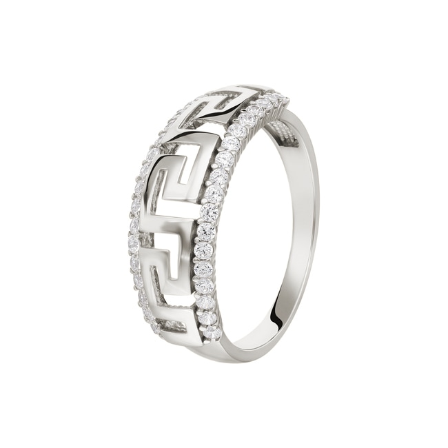 Bague or gris 750/18 ct avec zircones Ø 56 - RR1058-02