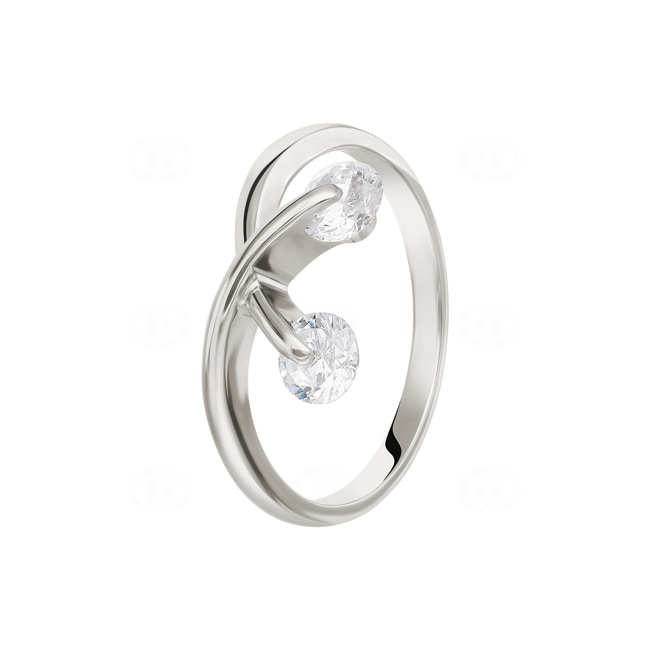 Bague or gris 750/18 ct avec zircones Ø 56 - PR4905-1-WG