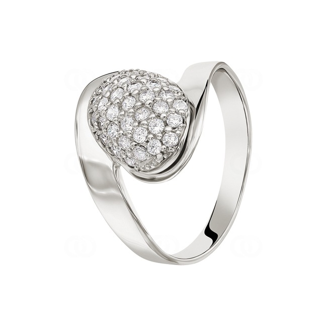 Bague or gris 750/18 ct avec zircones Ø 56 - G027