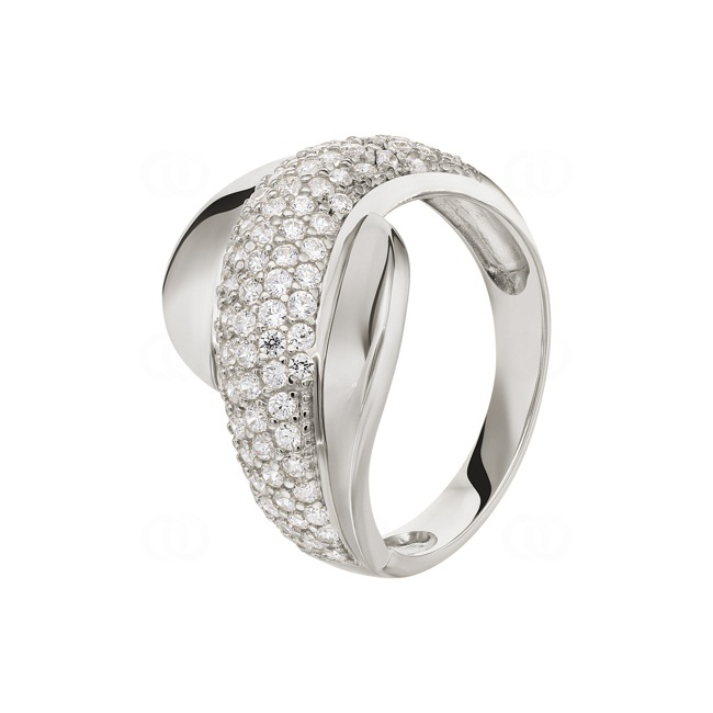 Damenring 750/18 K Weissgold mit Zirkonia Ø 57 - WG103