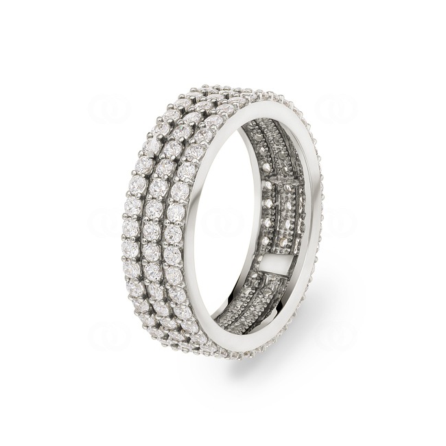 Damenring 750/18 K Weissgold mit Zirkonia Ø 59 - AR001W