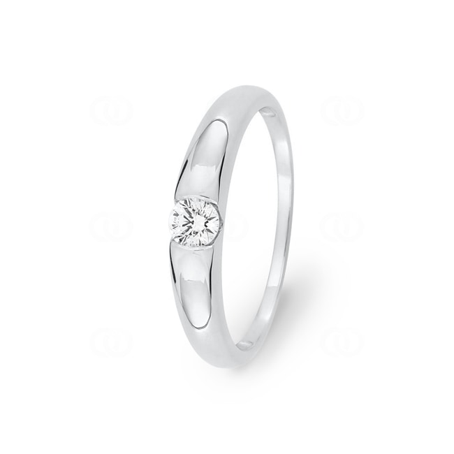 Bague or gris 750/18 ct avec zircone solitaires - 1.081.Z1